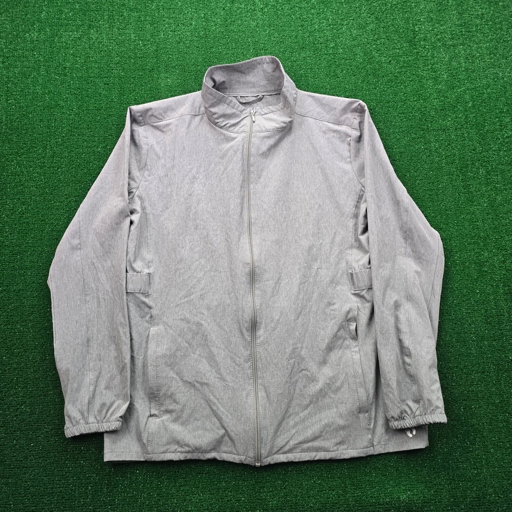 Hang Ten Windbreaker Jacket Womens Xl Gray Full Zip Light Weight UV Protection